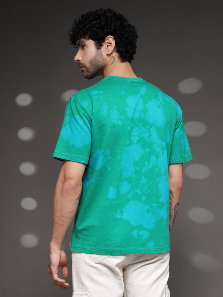 Men's Green Psychedelic Tie-Dye Tee