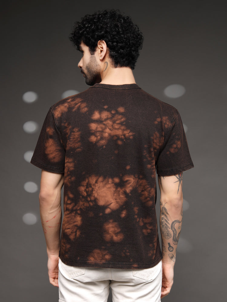 Men's Brown Tie-Dye Butterfly Tee