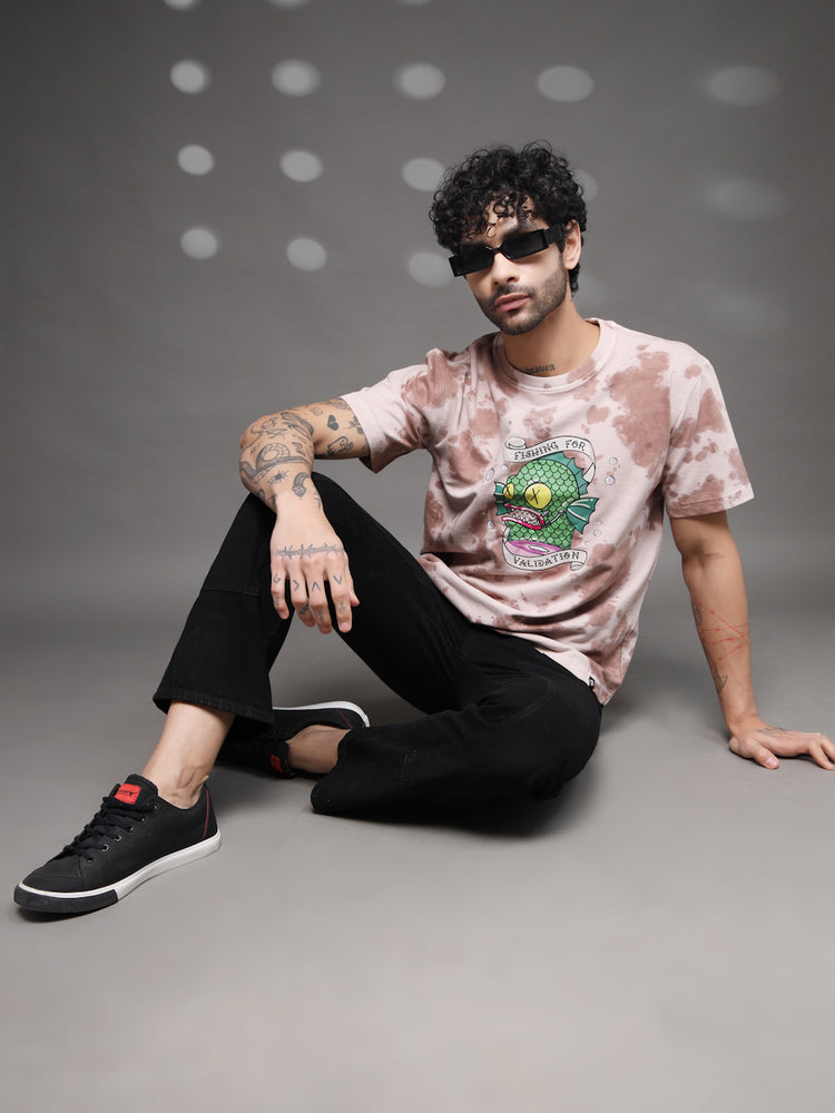 Men's Pink Tie-Dye Validation Tee