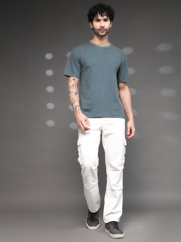 Men's Teal Waffle Knit T-Shirt