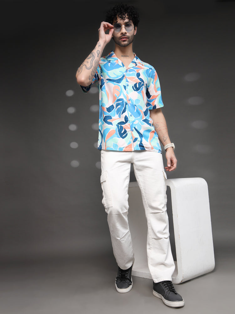 Men's Colorful Abstract Leaf Shirt