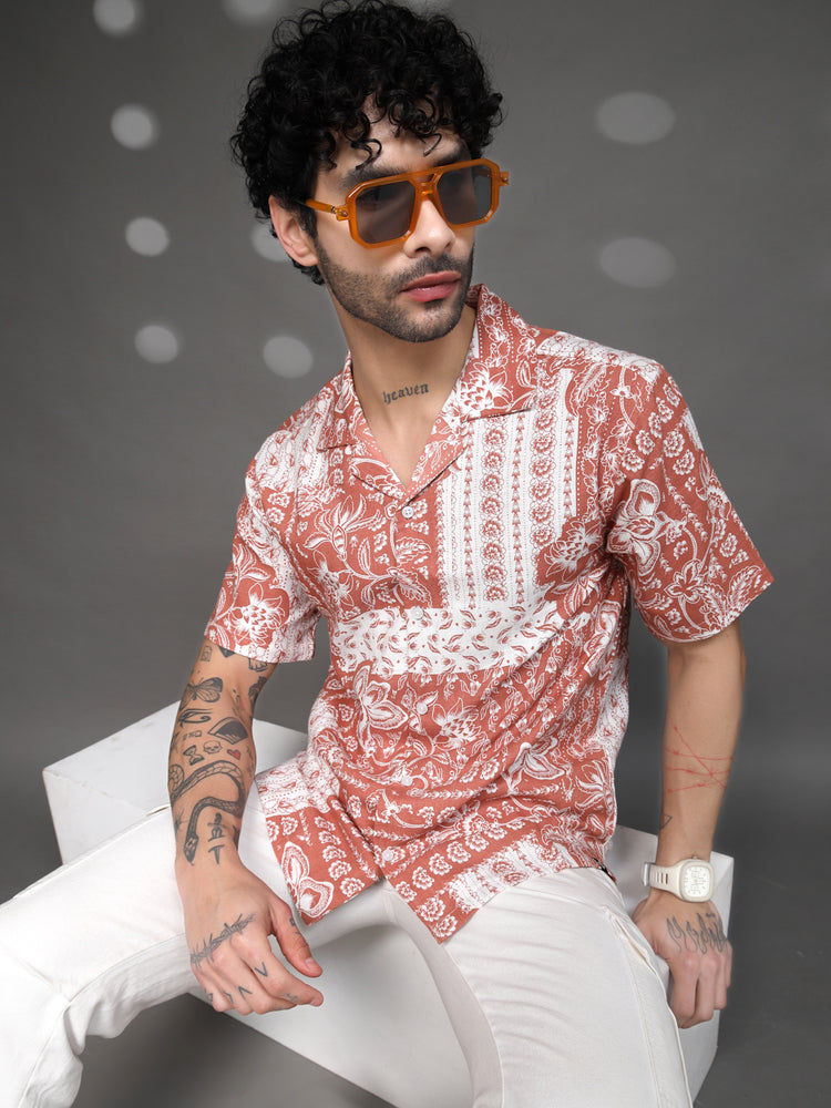 Rusty Floral Resort Cuban Shirt