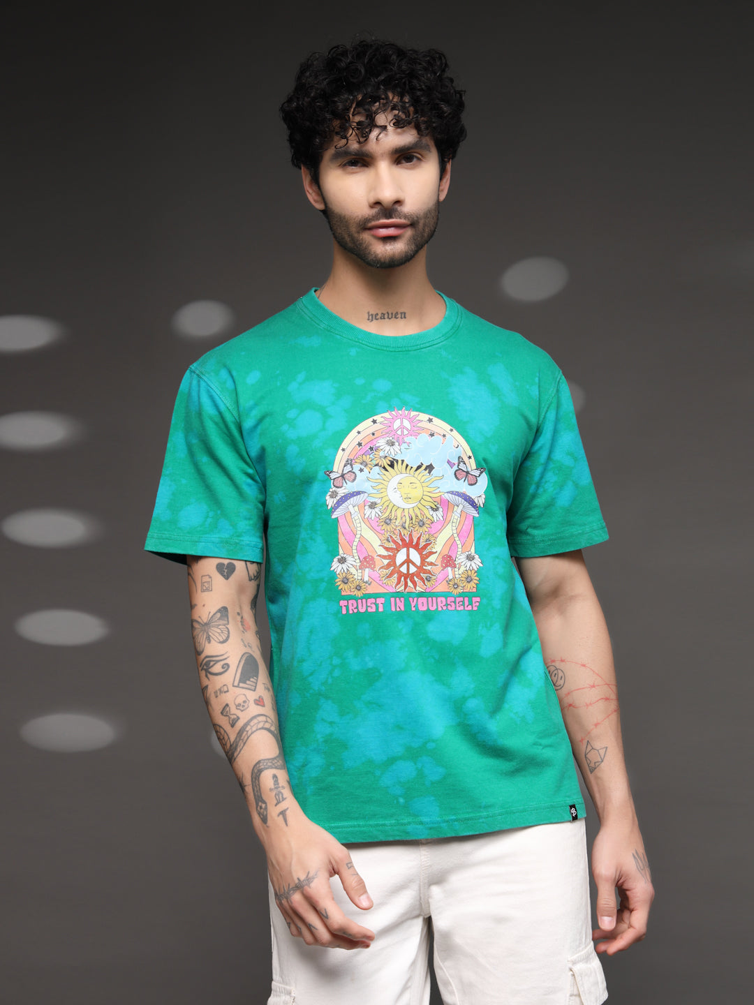 Men's Green Psychedelic Tie-Dye Tee