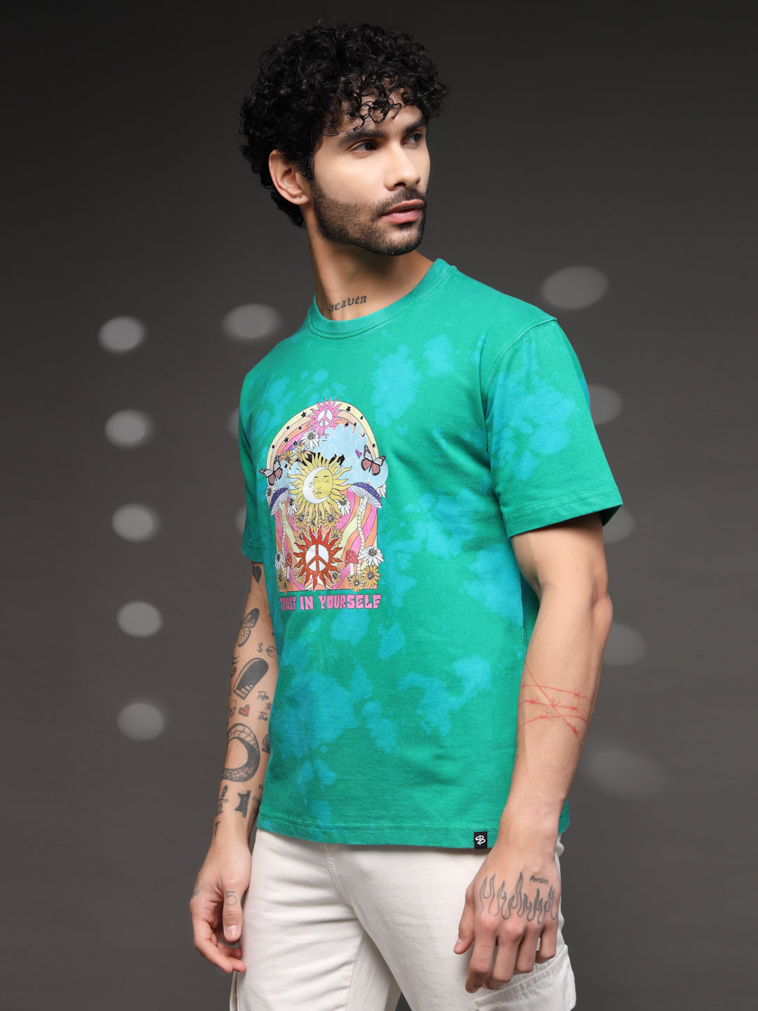Men's Green Psychedelic Tie-Dye Tee