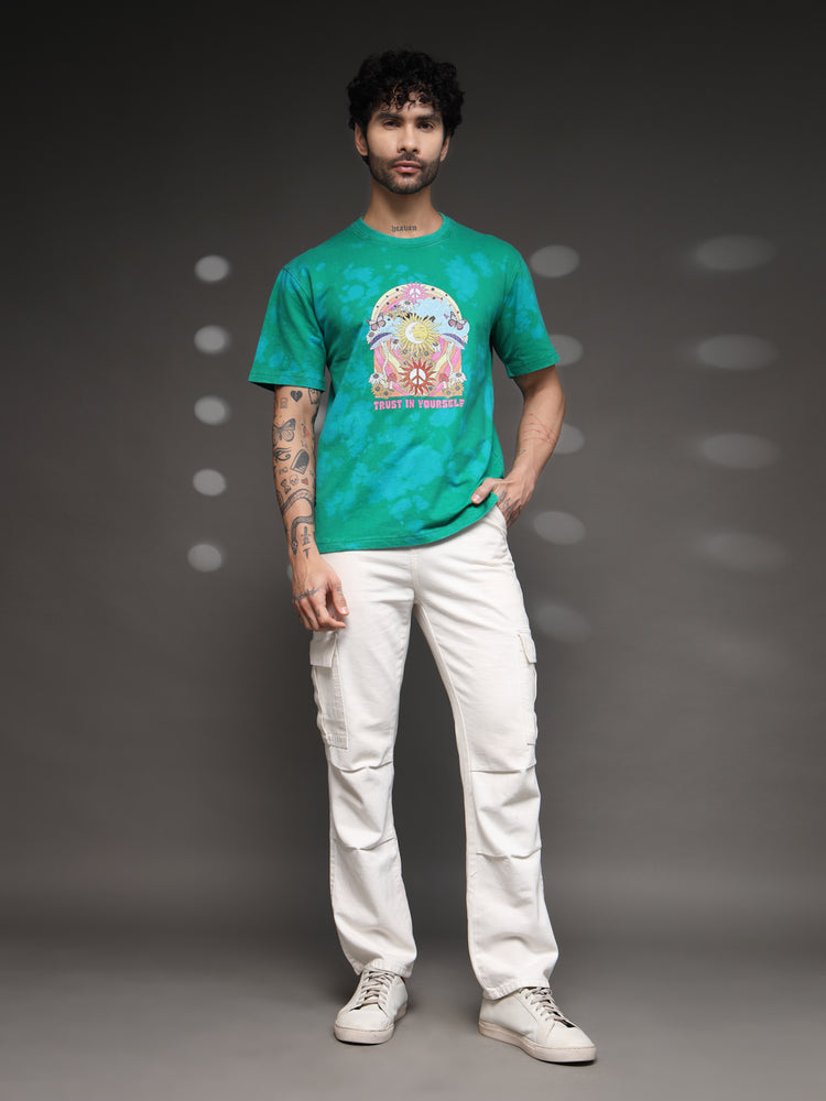 Men's Green Psychedelic Tie-Dye Tee