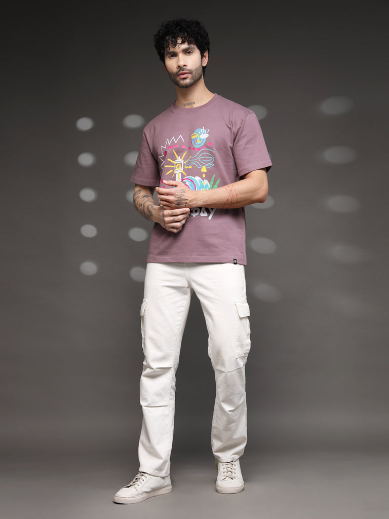 Men's Mauve Abstract Holiday Tee