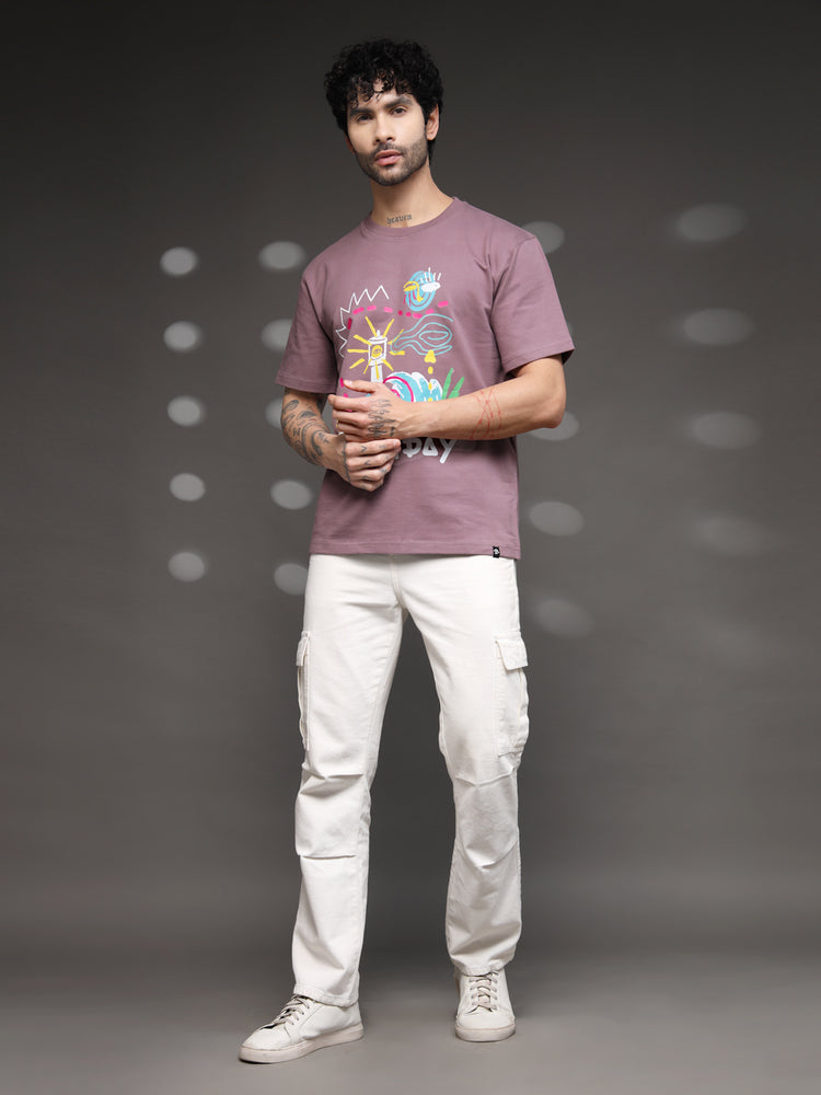 Men's Mauve Abstract Holiday Tee