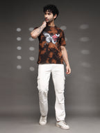 Men's Brown Tie-Dye Butterfly Tee