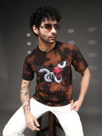 Men's Brown Tie-Dye Butterfly Tee