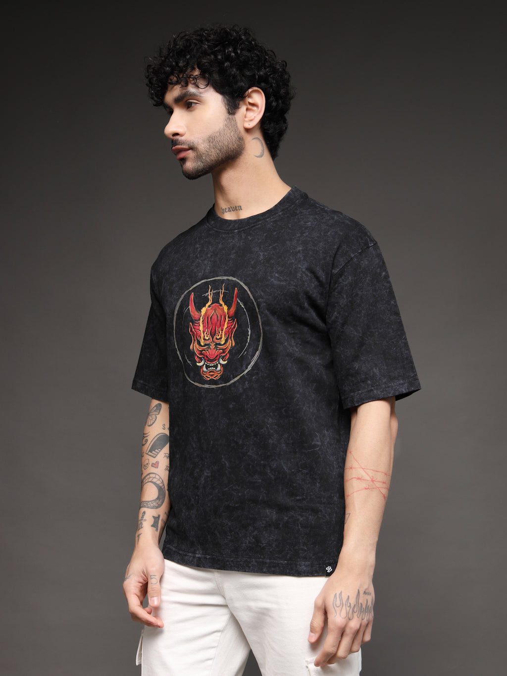 Men's Black Hannya Mask Tee