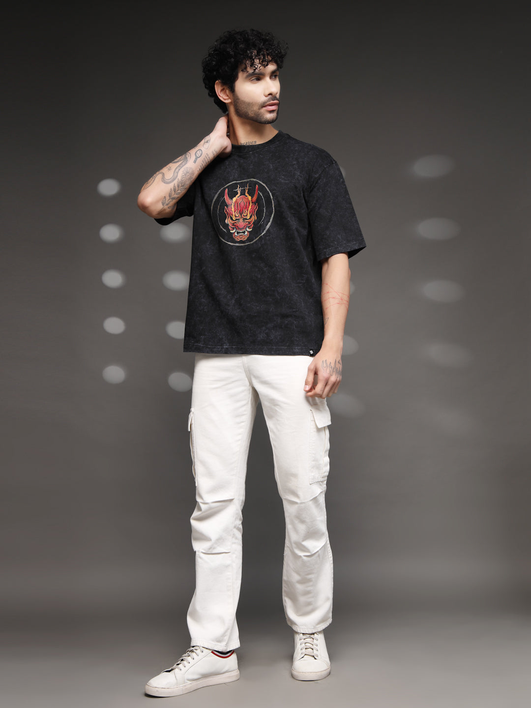 Men's Black Hannya Mask Tee