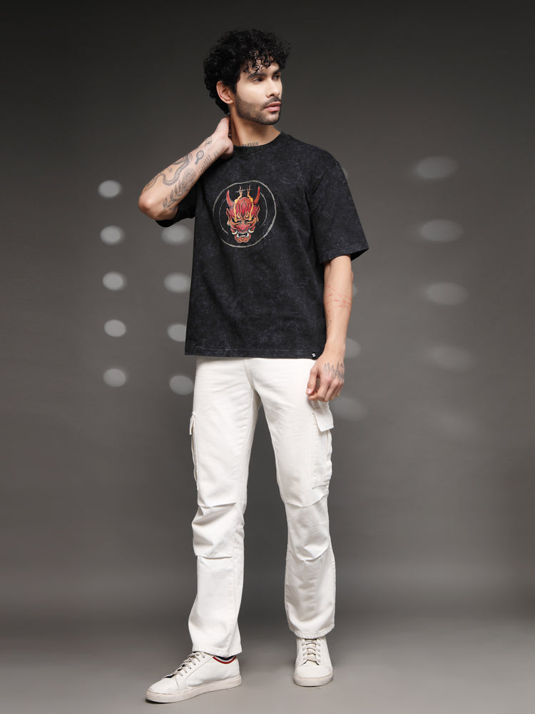 Men's Black Hannya Mask Tee