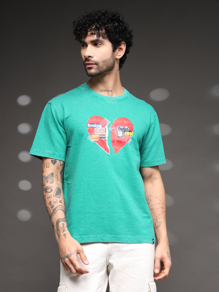 Men's Green Broken Heart Tee