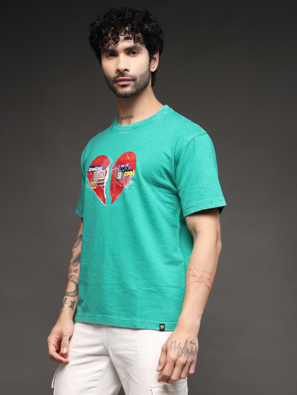 Men's Green Broken Heart Tee
