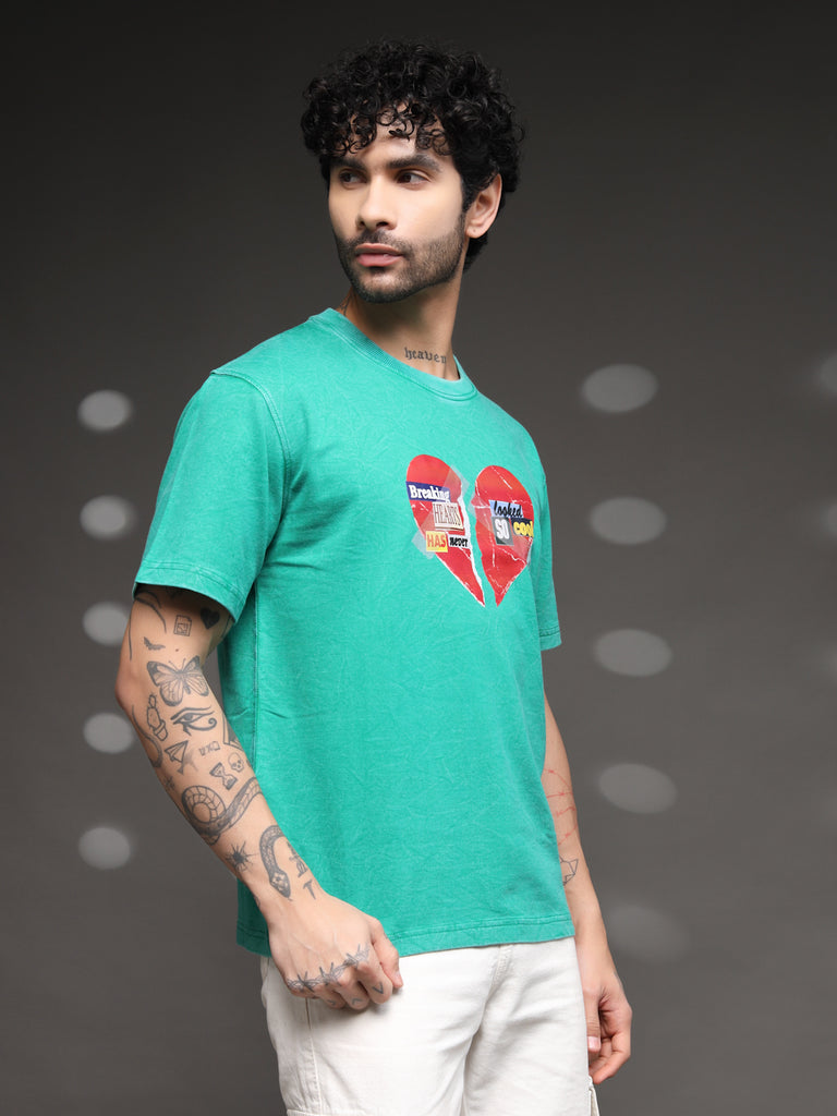 Men's Green Broken Heart Tee