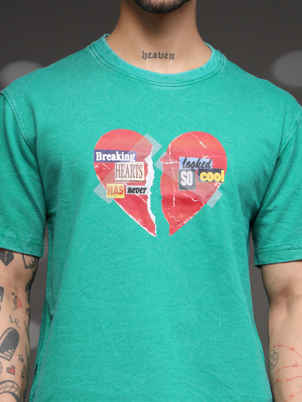 Men's Green Broken Heart Tee
