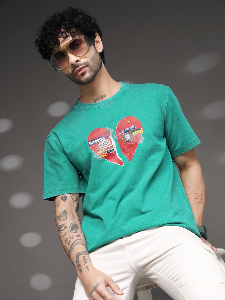 Men's Green Broken Heart Tee