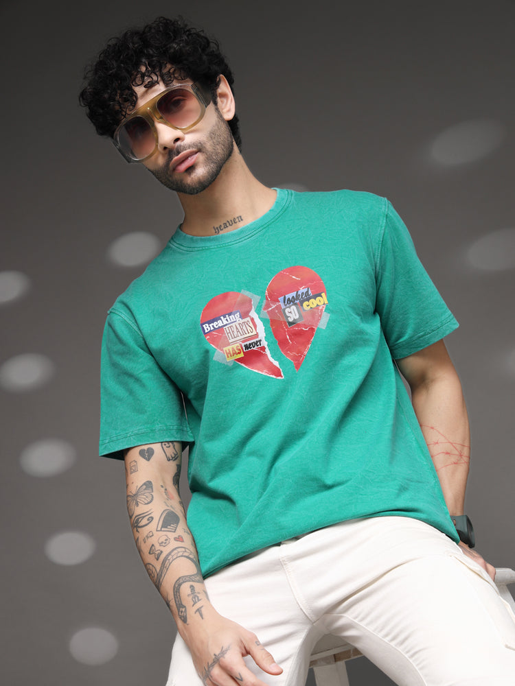 Men's Green Broken Heart Tee