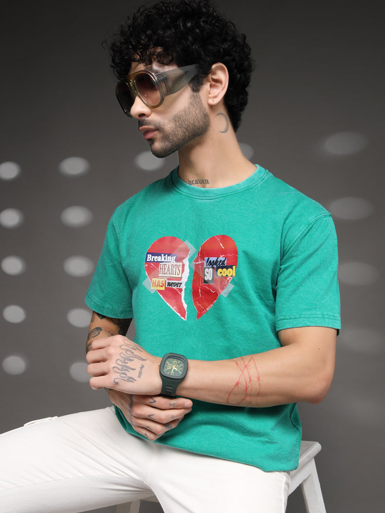 Men's Green Broken Heart Tee