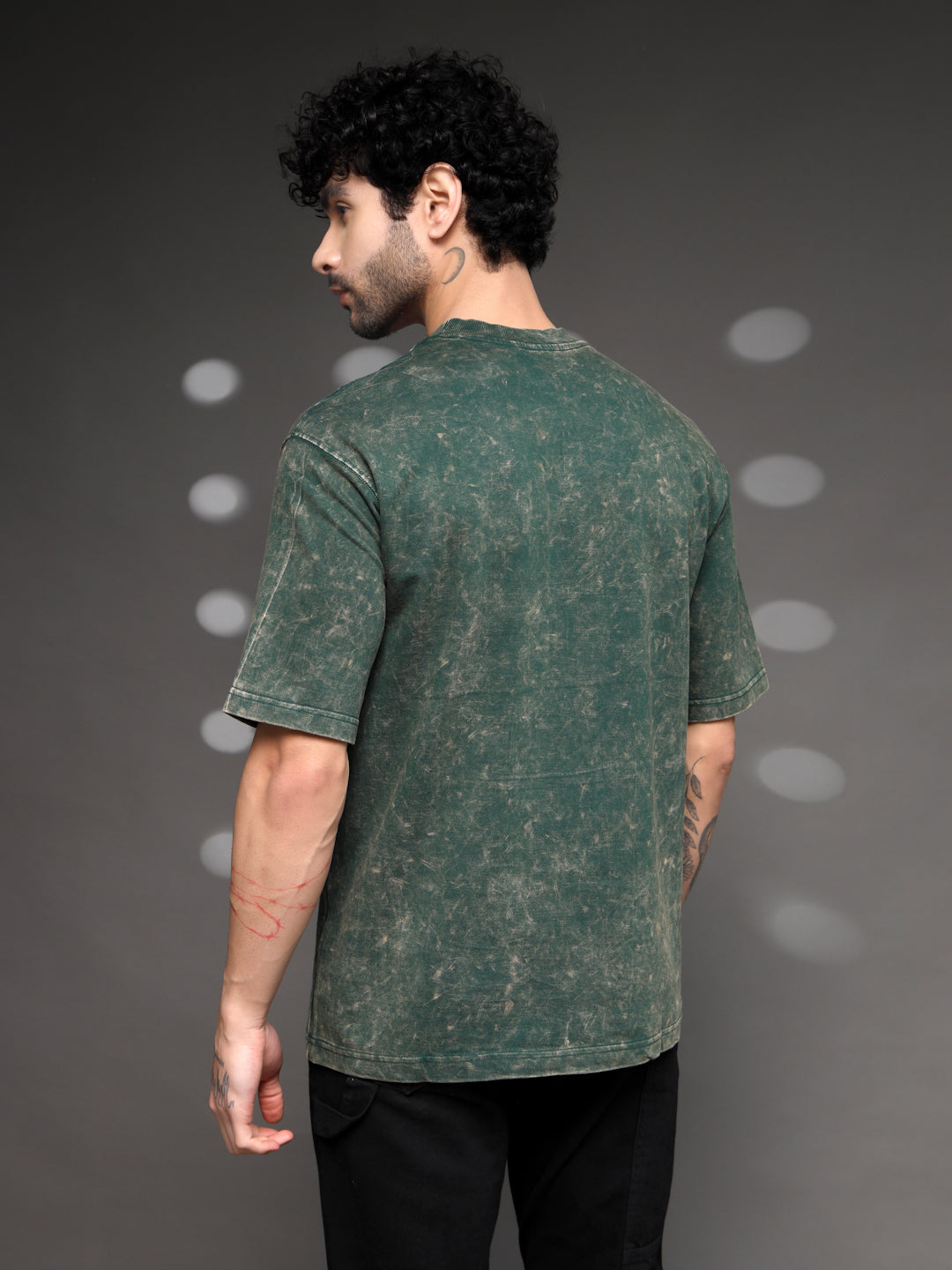 Men's Green Acid-Wash Banana Tee