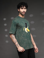 Men's Green Acid-Wash Banana Tee