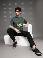 Men's Green Acid-Wash Banana Tee