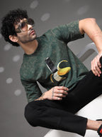 Men's Green Acid-Wash Banana Tee