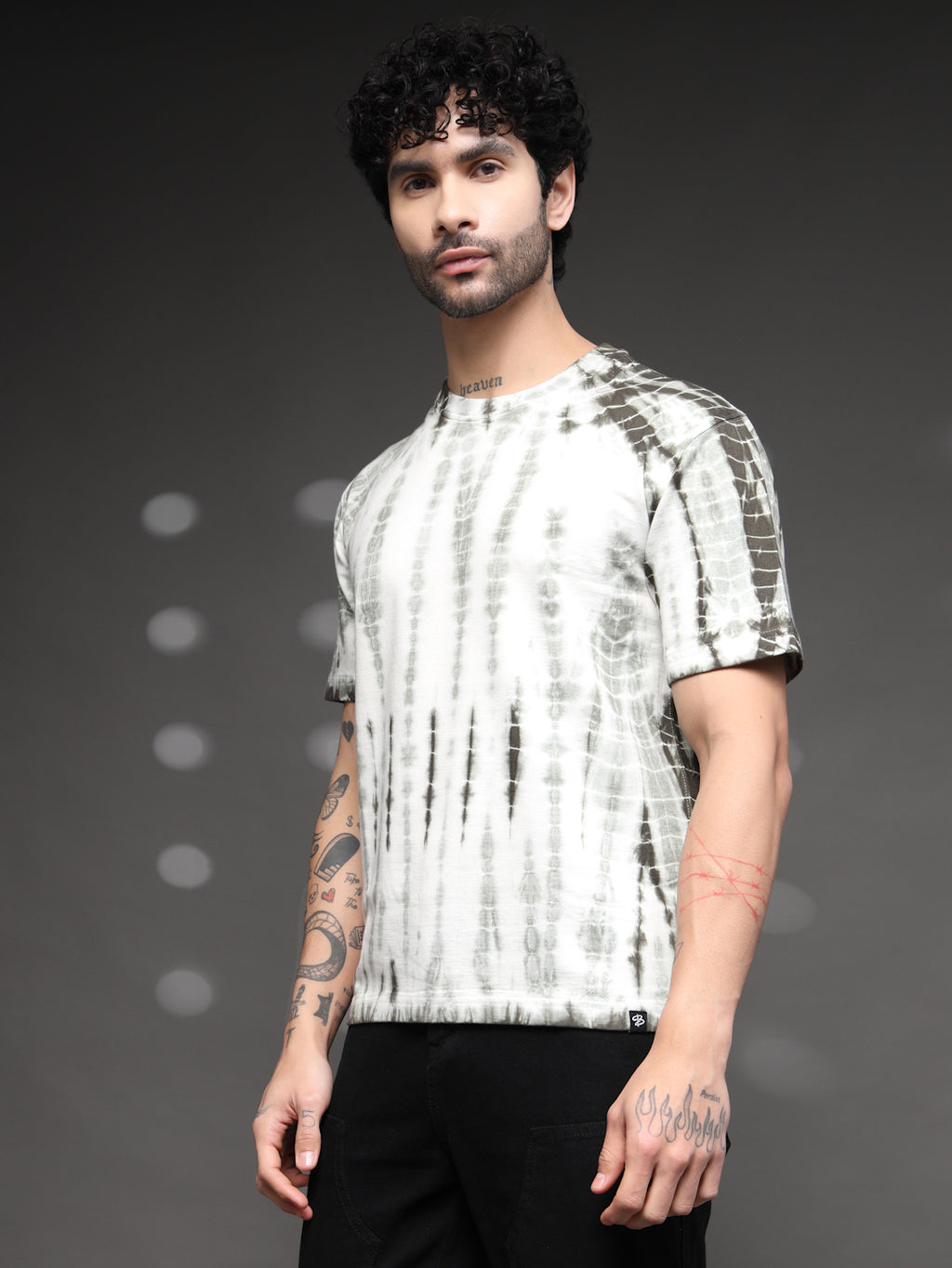 Olive Green Acid Wash  tie dye T-Shirt