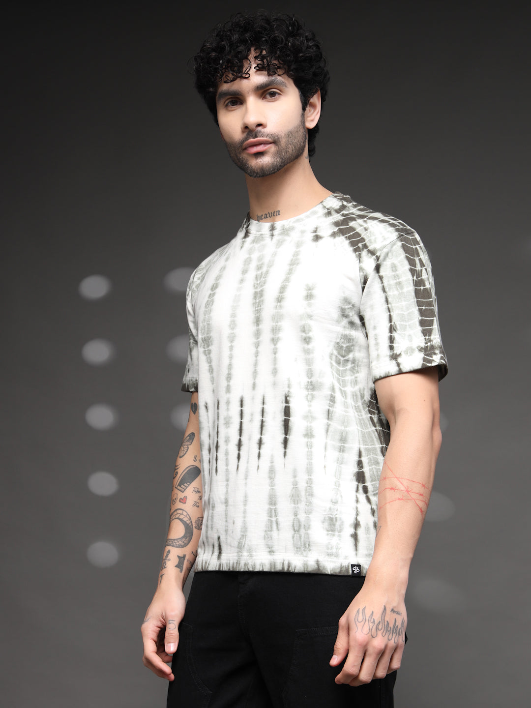 Olive Green Acid Wash  tie dye T-Shirt