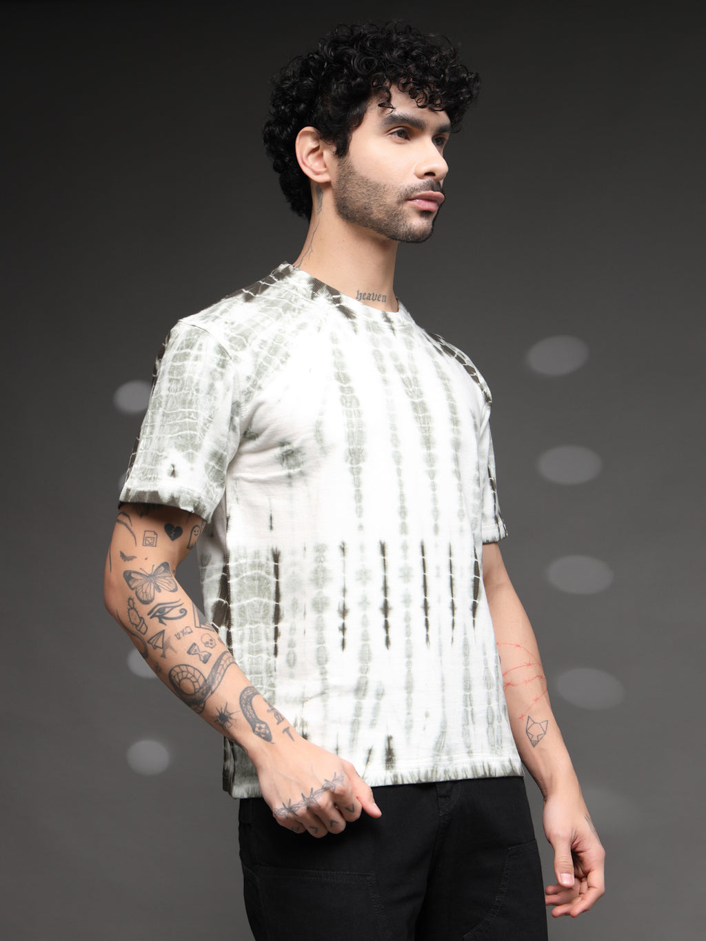 Olive Green Acid Wash  tie dye T-Shirt