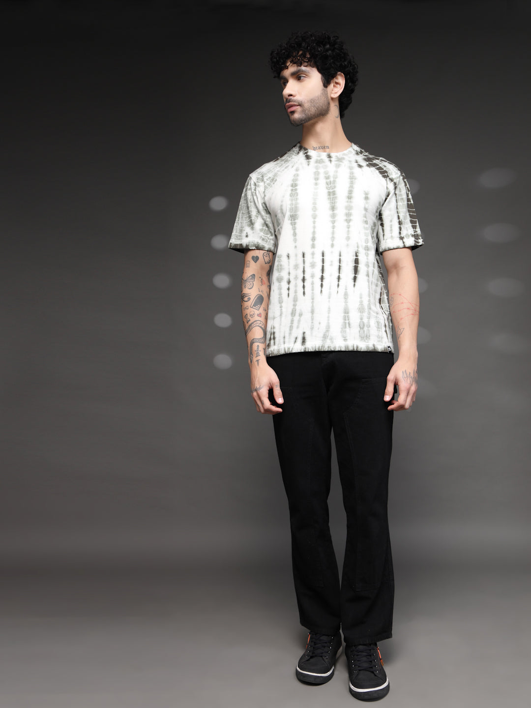 Olive Green Acid Wash  tie dye T-Shirt