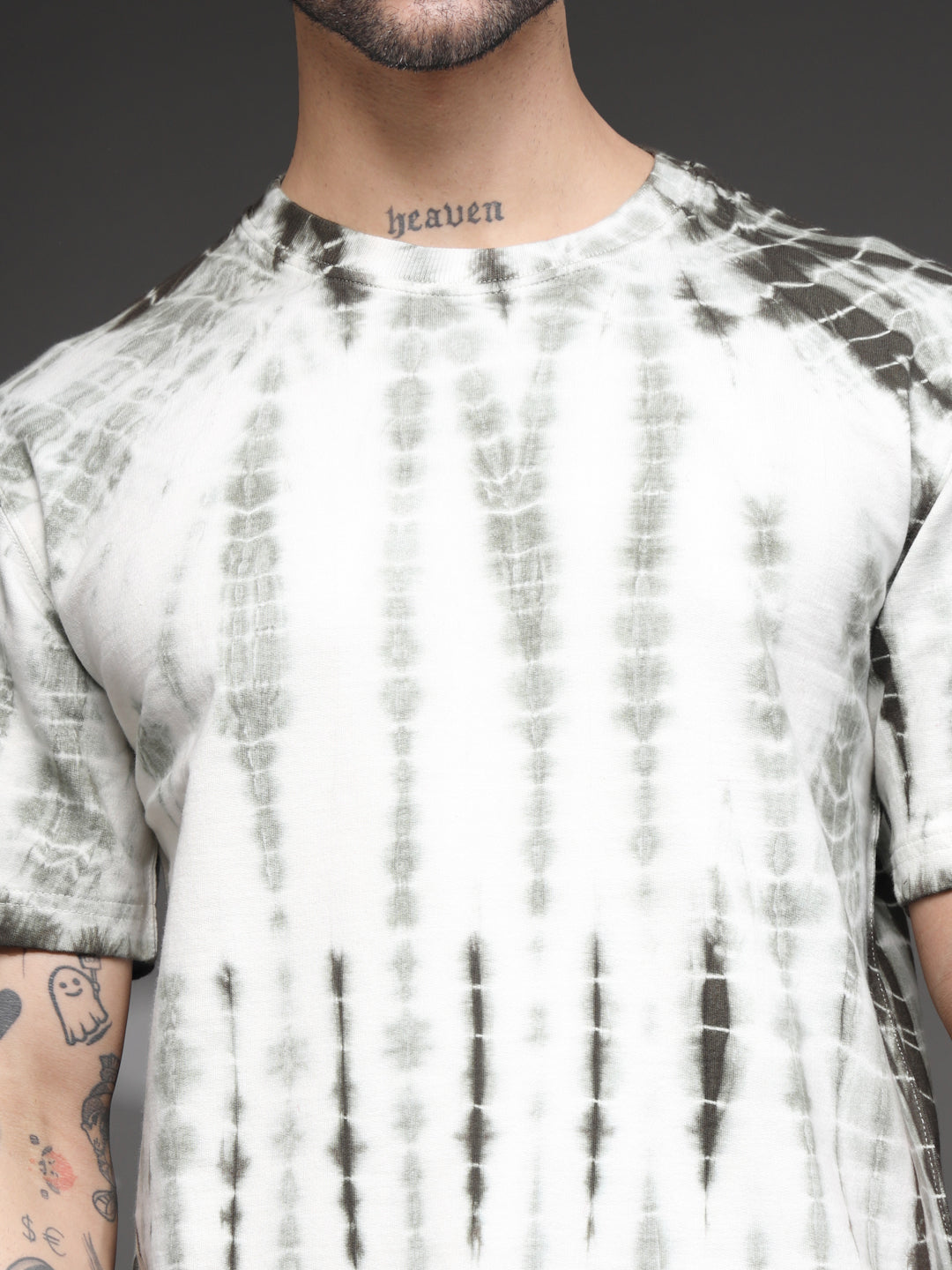 Olive Green Acid Wash  tie dye T-Shirt