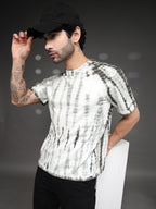 Olive Green Acid Wash  tie dye T-Shirt