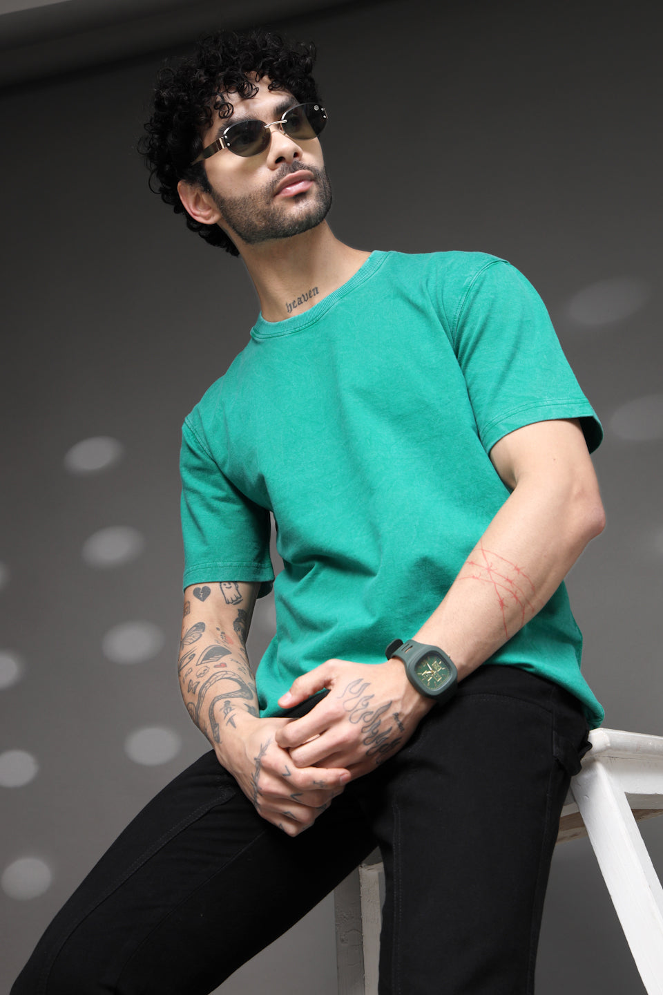 Sea Green Acid Wash T-Shirt