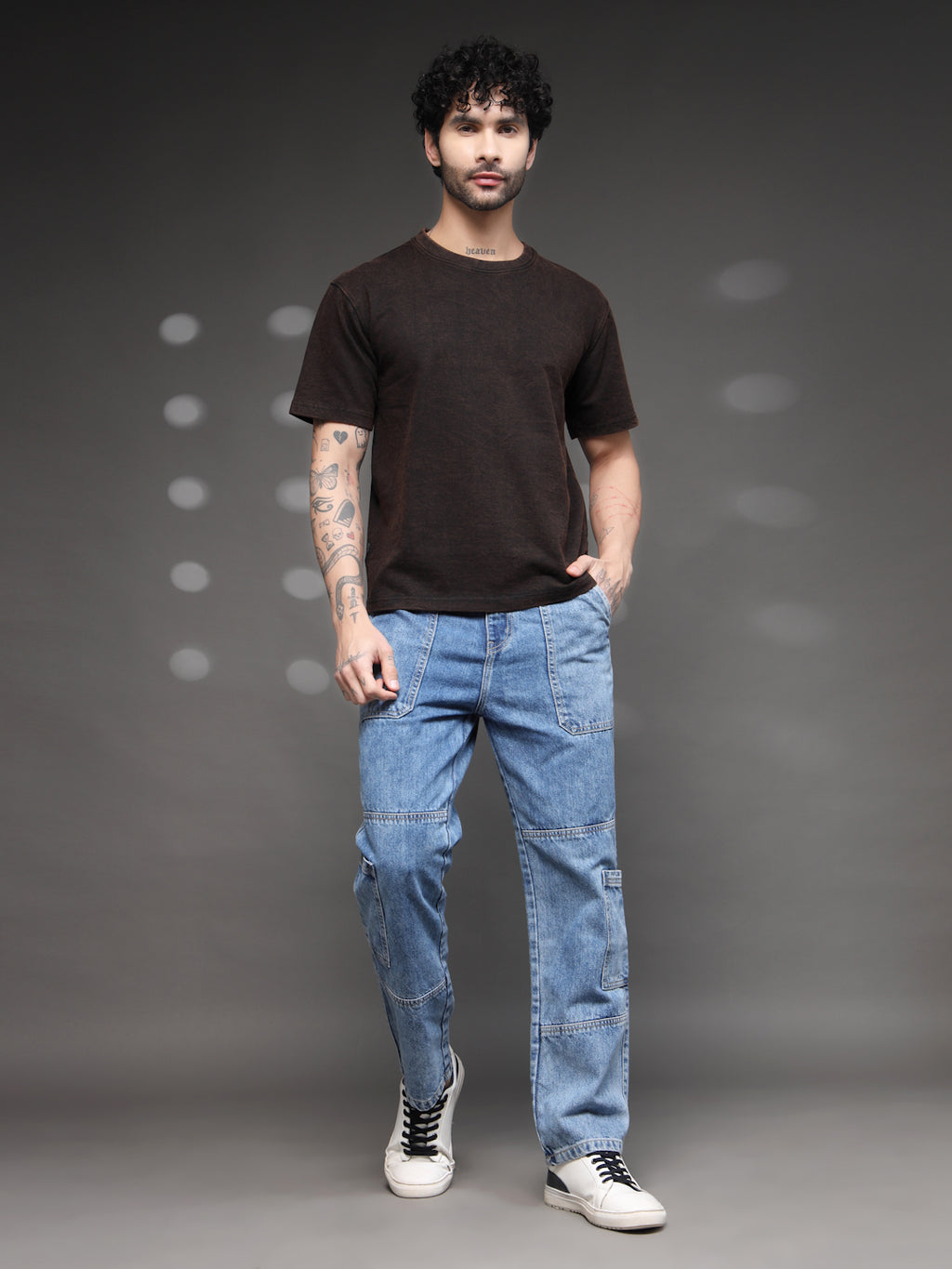 Brown Fadded Acid Wash T-Shirt