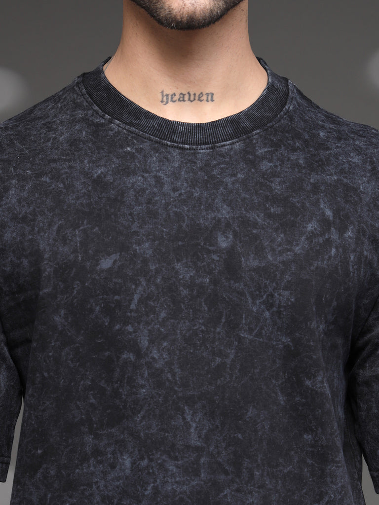 Black Grey Acid Wash T-Shirt