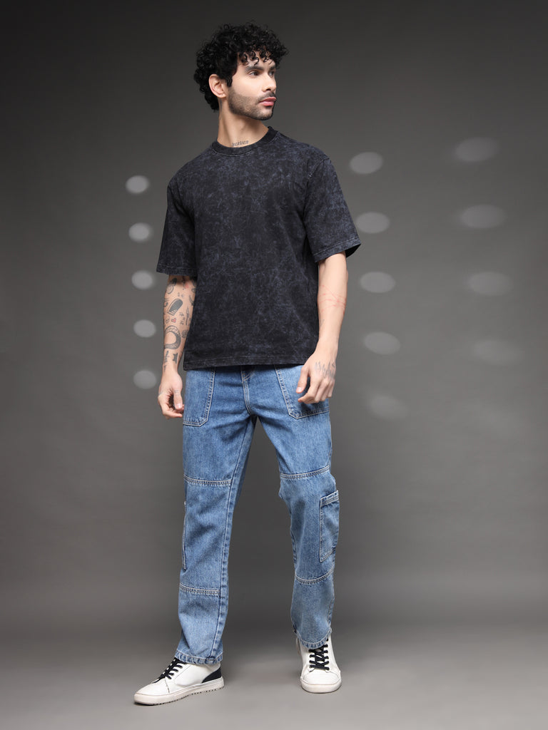 Black Grey Acid Wash T-Shirt