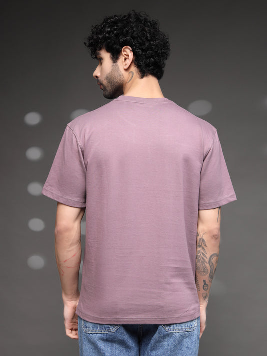 Mauve Solid Reguler Tshirt