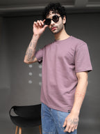 Mauve Solid Reguler Tshirt