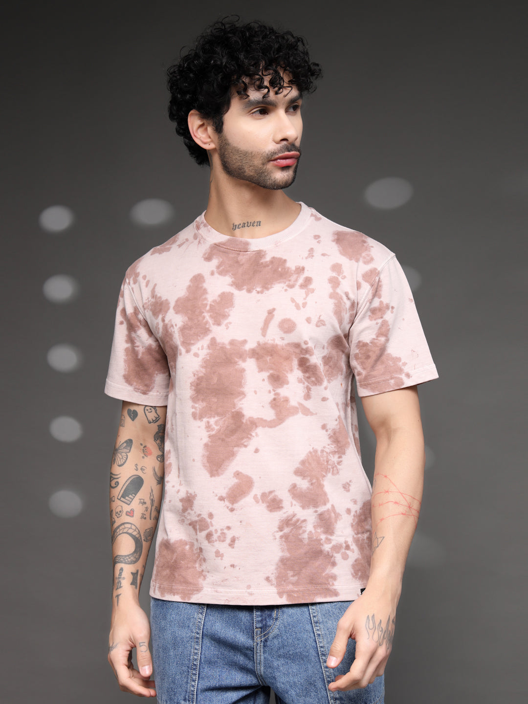 Men's Brown Tie-Dye Tee