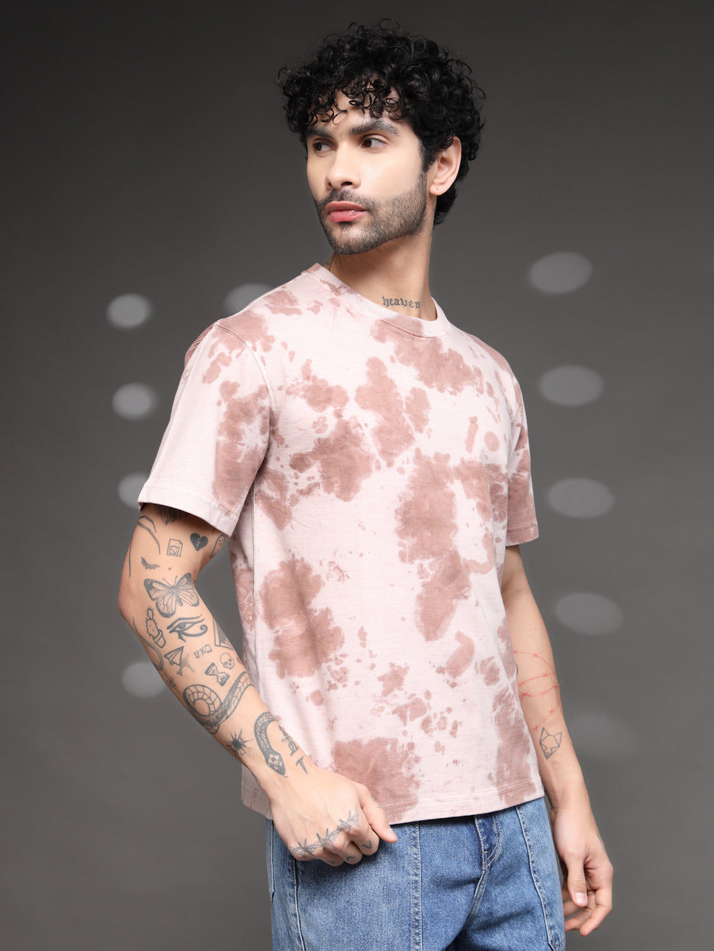 Men's Brown Tie-Dye Tee