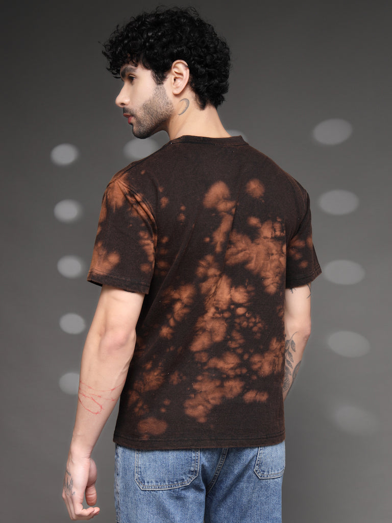 Brown Black Acid Wash T-Shirt