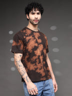 Brown Black Acid Wash T-Shirt