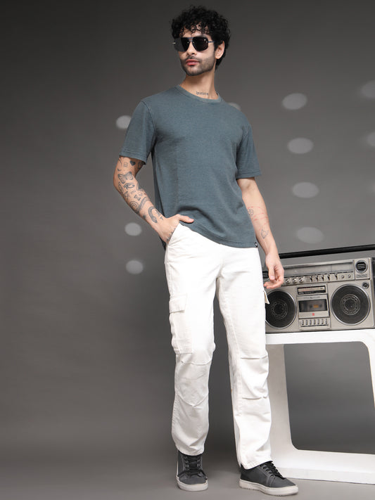 Men's Teal Waffle Knit T-Shirt