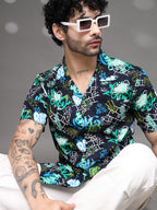 Men's Graffiti Print Cuban Shirt
