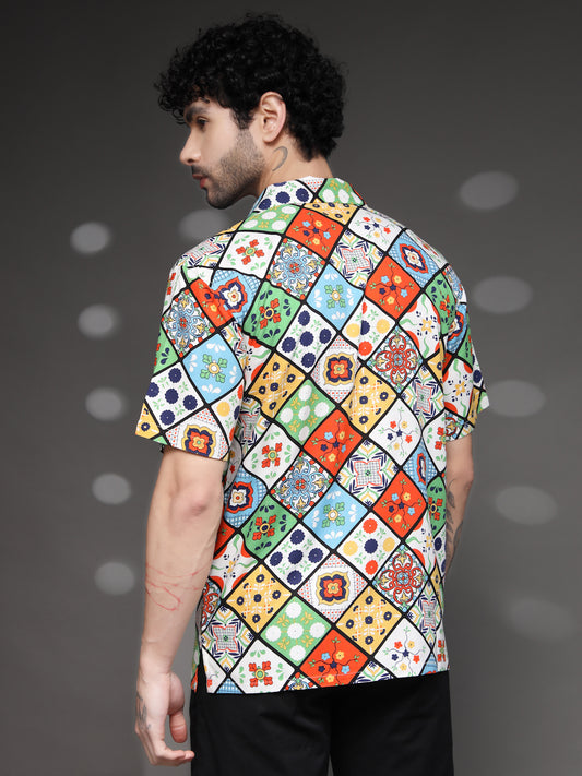 Men's Colorful Moroccan Tile Shirt
