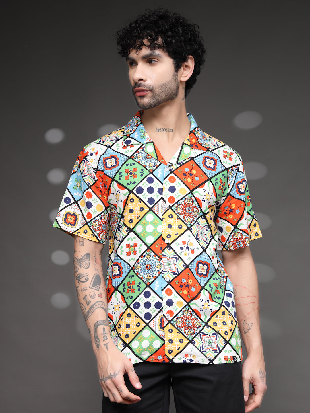 Men's Colorful Moroccan Tile Shirt