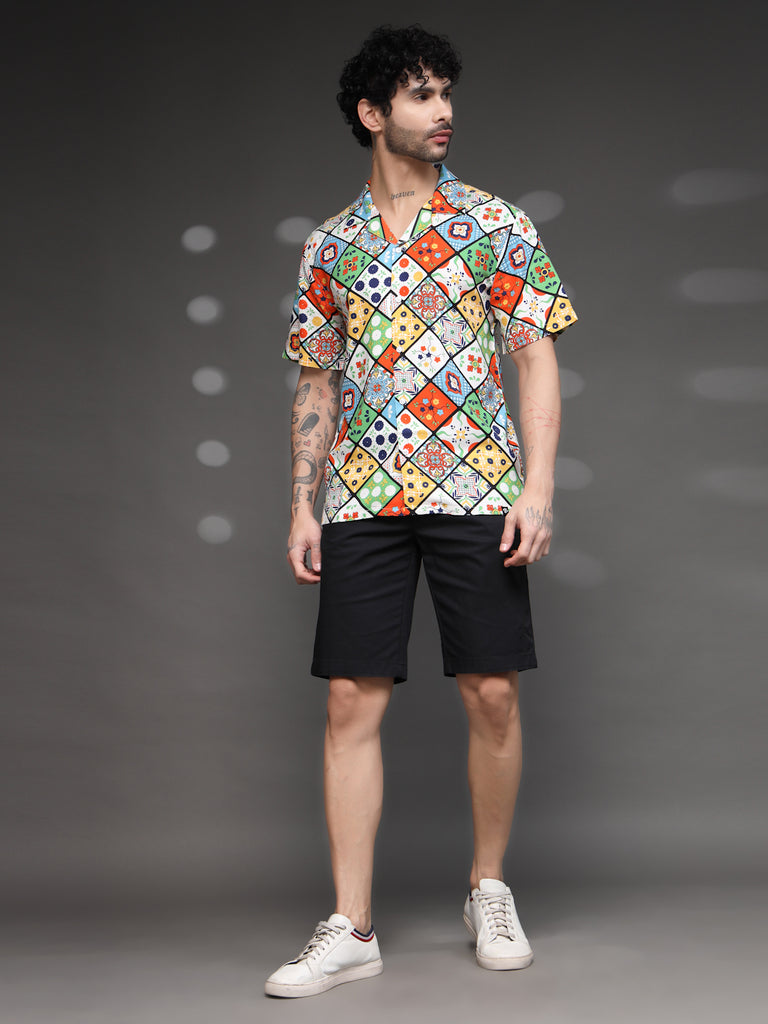 Men's Colorful Moroccan Tile Shirt