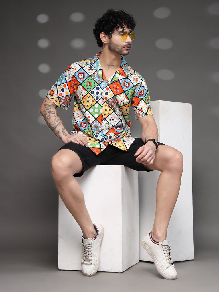 Men's Colorful Moroccan Tile Shirt