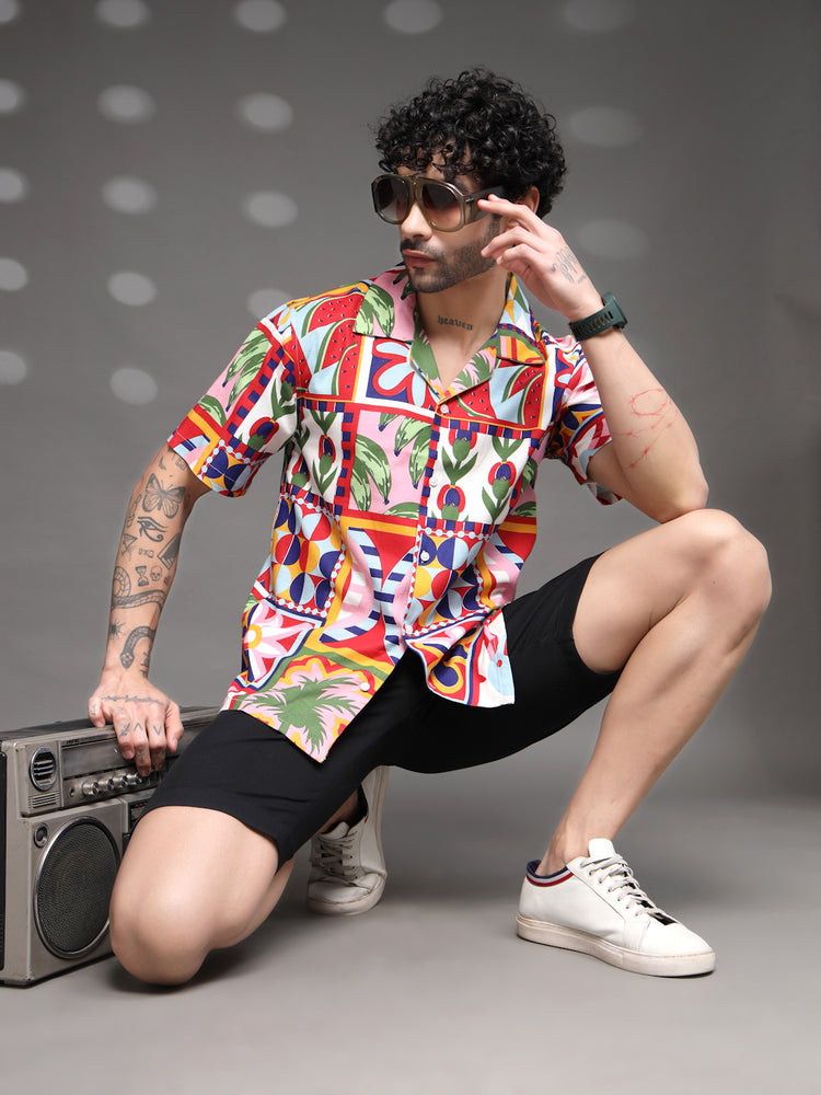 Men's Vibrant Tropical Fruit Shirt